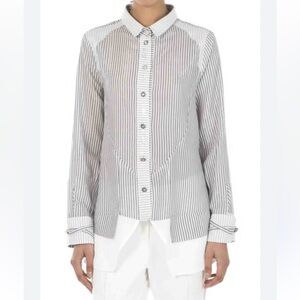 Elisa Cavaletti Step Hem Shirt striped blouse